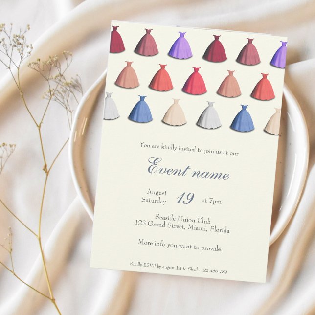 Inbjudan till cocktailparty klänning årlig händels (Skapare uppladdad)