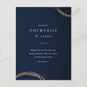 Inbjudan till cocktailparty med gyllene ringar