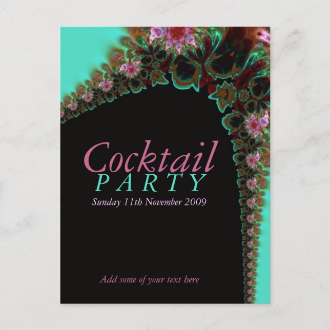 Inbjudan till cocktailparty - vykortsmall vykort (Framsida)