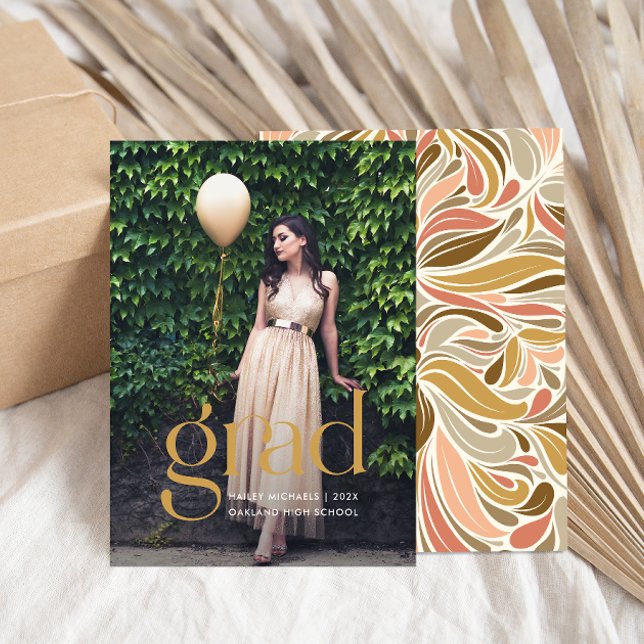 Inbjudan till Colorful Boho Mönster Photo Studente (Skapare uppladdad)