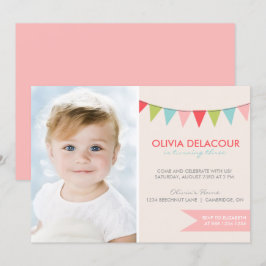Inbjudan till Colorful Bunting Barns födelsedag Pa