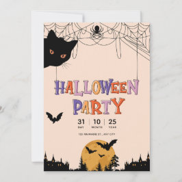 Inbjudan till Colorful Mönster Happy halloween-par