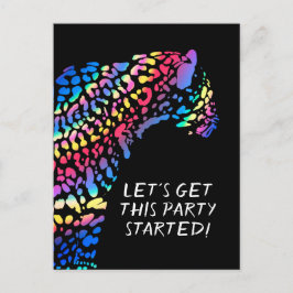 Inbjudan till Colorful Rainbow Jaguar Party