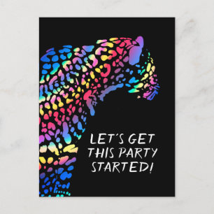 Inbjudan till Colorful Rainbow Jaguar Party