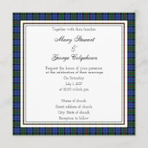 Inbjudan till Colquhoun Scottish Bröllop Square