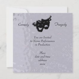 Inbjudan till Comedy och Tragedy Black Masks Shimm