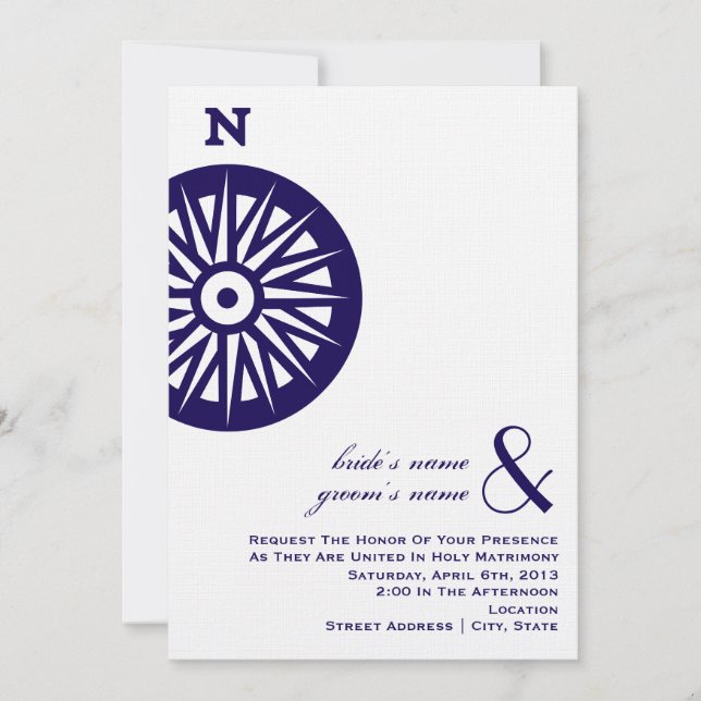 Inbjudan till Compass Wedding (Framsida)