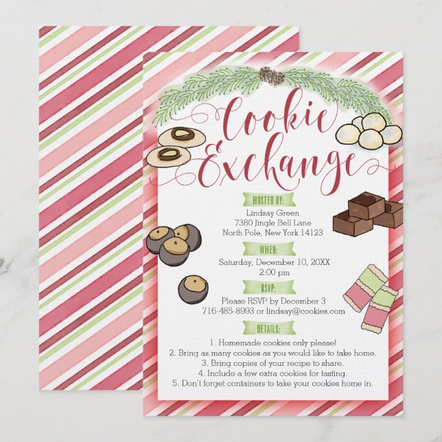 Inbjudan till cookie-Exchange (Fram/baksida)