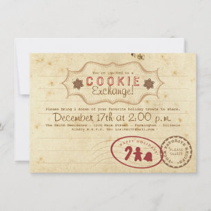 Inbjudan till cookie Exchange-receptkort