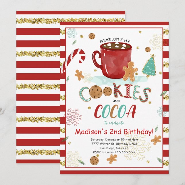 Inbjudan till Cookies Birthday (Fram/baksida)