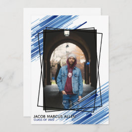 Inbjudan till coola Blue Abstrakt Photo Studenten