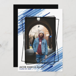 Inbjudan till coola Blue Abstrakt Photo Studenten