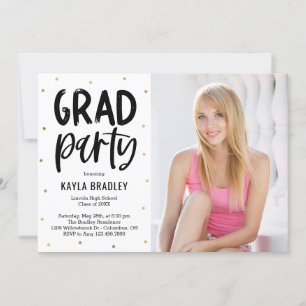 Inbjudan till coola Party Editable Färg Studenten