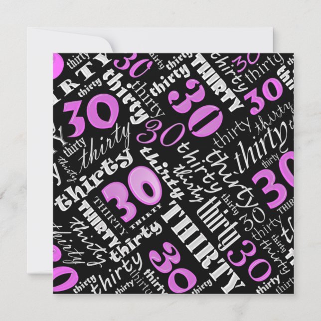 Inbjudan till Coola Rosa 30års födelsedag Party (Framsida)