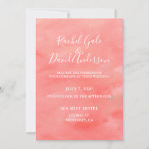 Inbjudan till Coral Dreams Watercolor Wedding