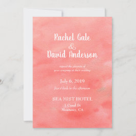 Inbjudan till Coral Dreams Watercolor Wedding