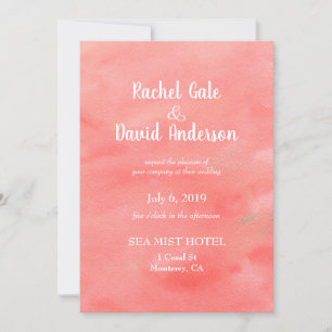 Inbjudan till Coral Dreams Watercolor Wedding