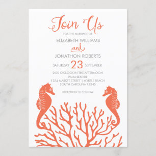 Inbjudan till Coral Seahorse Wedding