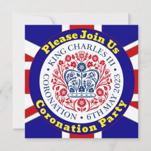 Inbjudan till Coronation Party i kung Charles III