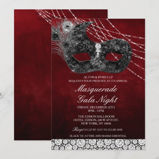 Inbjudan till Corporate Business Masquerad Gala (Fram/baksida)