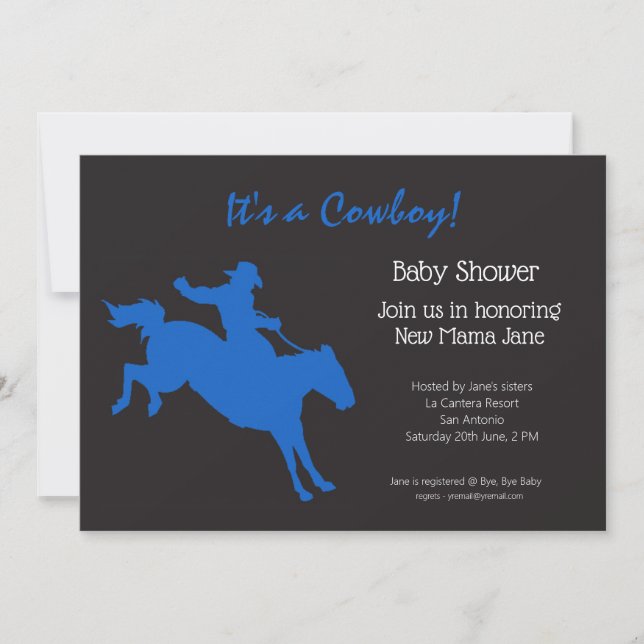 Inbjudan till Cowboy Baby Shower Party Party-grupp (Framsida)