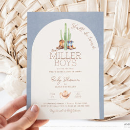 Inbjudan till Cowboy Twin Baby Shower
