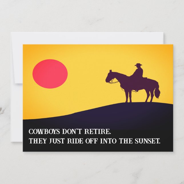 Inbjudan till Cowboys, Horse & Sunset Pension (Framsida)