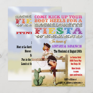 Inbjudan till Cowgirl Bachelorette Fiesta Helg