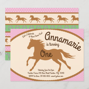 Inbjudan till Cowgirl Horse Pony Birthday