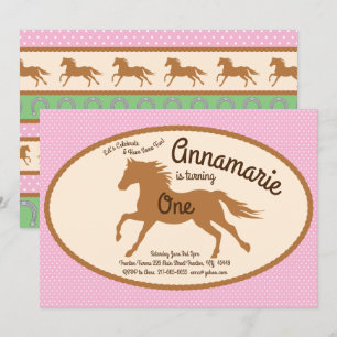 Inbjudan till Cowgirl Horse Pony Birthday