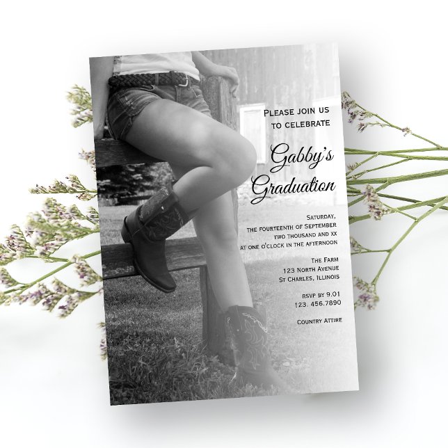 Inbjudan till Cowgirl och Fence Barn Party Student (Skapare uppladdad)