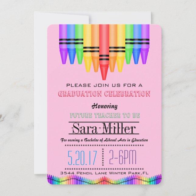 Inbjudan till Crayola Rainbow Teacher Studenten (Framsida)
