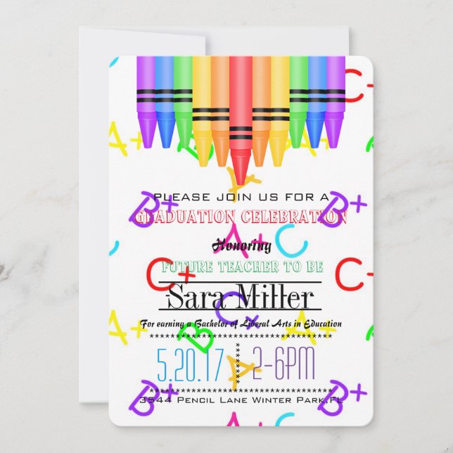 Inbjudan till Crayola Rainbow Teacher Studenten (Framsida)