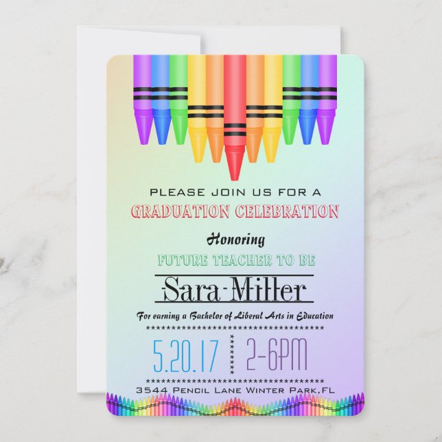 Inbjudan till Crayola Rainbow Teacher Studenten (Framsida)
