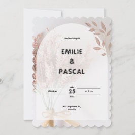 Inbjudan till Cream Aesthetic Wedding