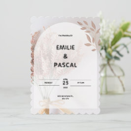 Inbjudan till Cream Aesthetic Wedding