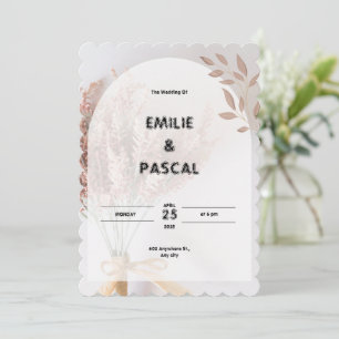 Inbjudan till Cream Aesthetic Wedding