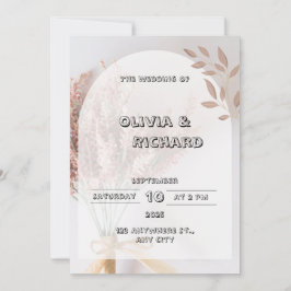 Inbjudan till Cream Aesthetic Wedding