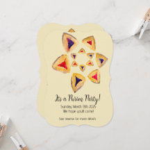 Inbjudan till Cream Hamantaschen Star Purim-partie