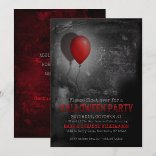 Inbjudan till Creepy Red Balloon Halloween fest