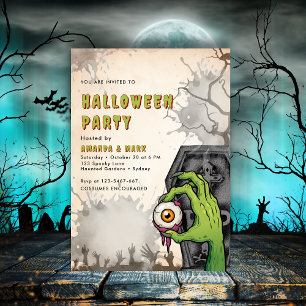 Inbjudan till Creepy Zombie Vuxen Halloween fest