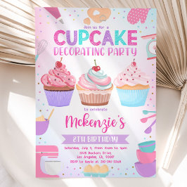 Inbjudan till Cupcake-dekorationsfest, Redigerbar 