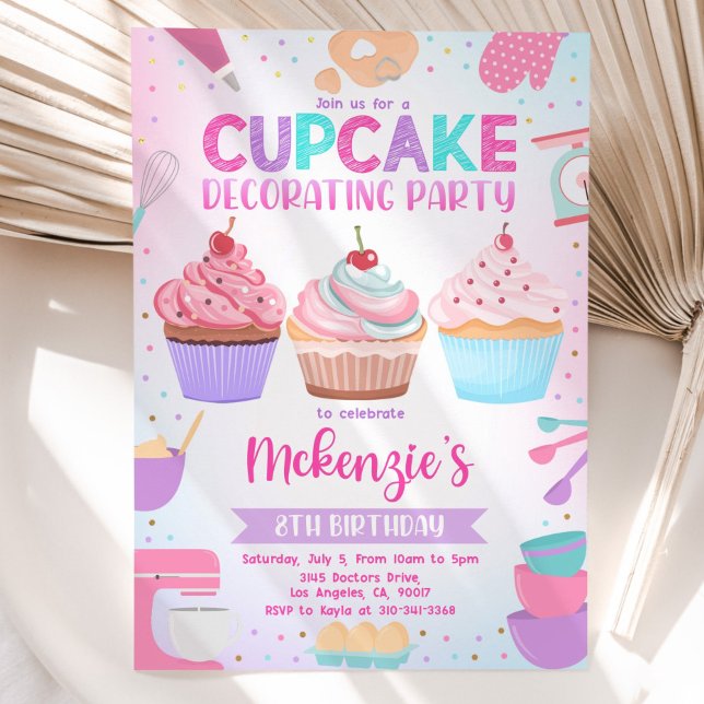 Inbjudan till Cupcake-dekorationsfest, Redigerbar  (Skapare uppladdad)