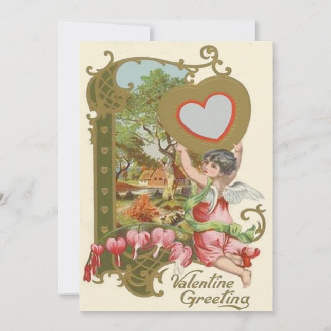 Inbjudan till Cupid Cherub Angel Heart Wedding (Framsida)