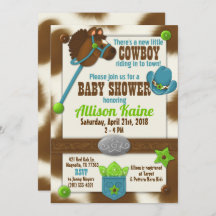 Inbjudan till Cuptårta Cowboyen Pojke Shower-