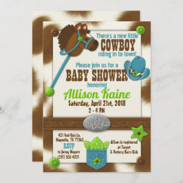 Inbjudan till Cuptårta Cowboyen Pojke Shower-