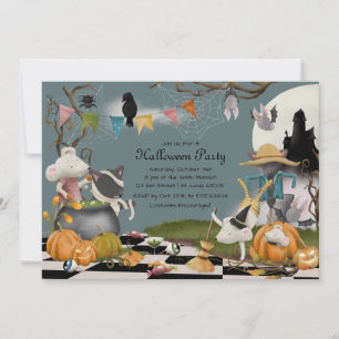 Inbjudan till Cute Animal Halloween fest