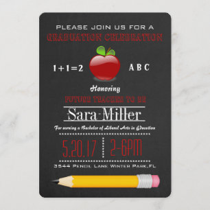 Inbjudan till Cute Apple Teacher Studenten