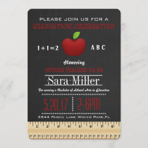 Inbjudan till Cute Apple Teacher Studenten