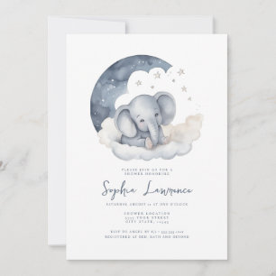 Inbjudan till Cute Baby Elephant Baby Shower